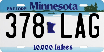 MN license plate 378LAG