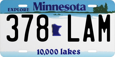 MN license plate 378LAM