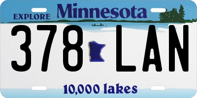 MN license plate 378LAN