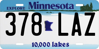 MN license plate 378LAZ