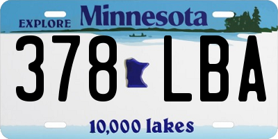MN license plate 378LBA