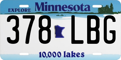 MN license plate 378LBG