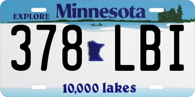MN license plate 378LBI