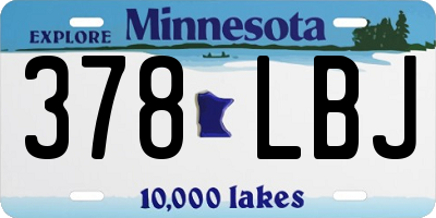 MN license plate 378LBJ