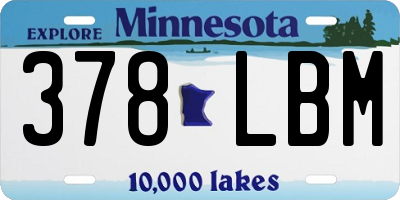 MN license plate 378LBM