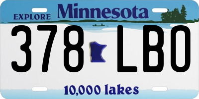 MN license plate 378LBO