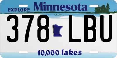 MN license plate 378LBU