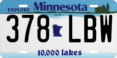 MN license plate 378LBW