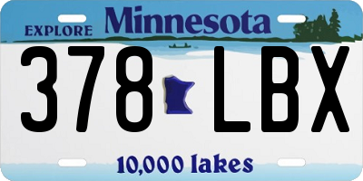 MN license plate 378LBX