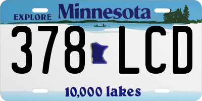 MN license plate 378LCD