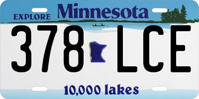 MN license plate 378LCE