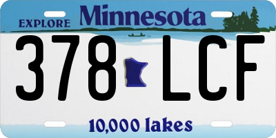 MN license plate 378LCF