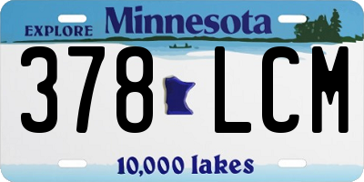 MN license plate 378LCM