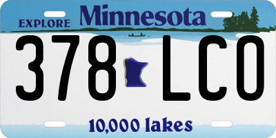 MN license plate 378LCO