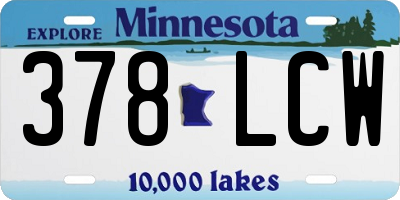 MN license plate 378LCW