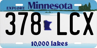 MN license plate 378LCX