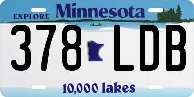 MN license plate 378LDB
