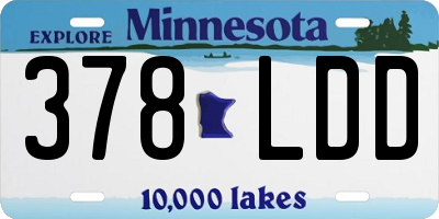 MN license plate 378LDD