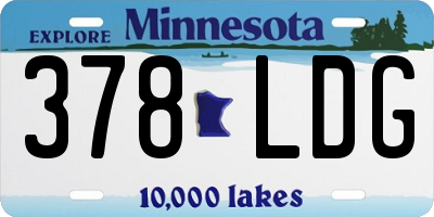MN license plate 378LDG