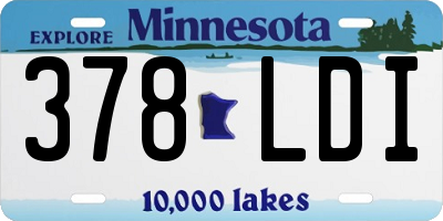 MN license plate 378LDI