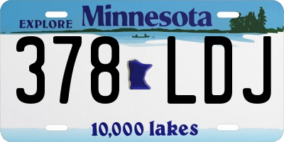 MN license plate 378LDJ