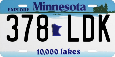 MN license plate 378LDK