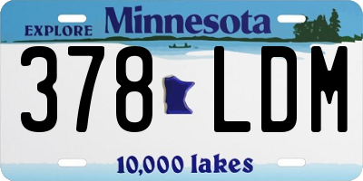 MN license plate 378LDM