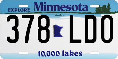 MN license plate 378LDO