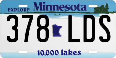 MN license plate 378LDS
