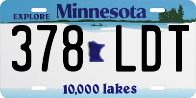 MN license plate 378LDT