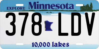 MN license plate 378LDV
