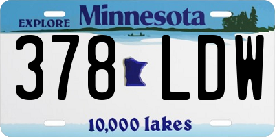 MN license plate 378LDW