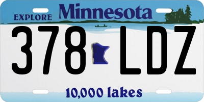 MN license plate 378LDZ