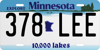 MN license plate 378LEE