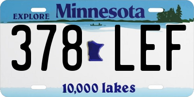 MN license plate 378LEF