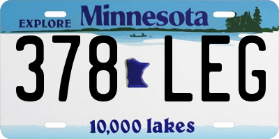 MN license plate 378LEG