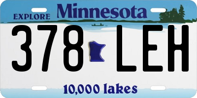 MN license plate 378LEH