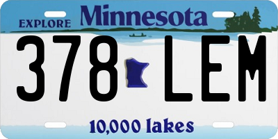 MN license plate 378LEM