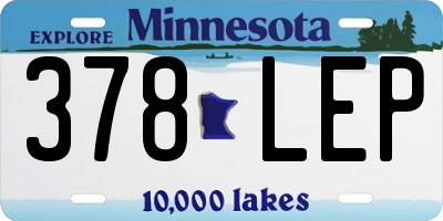 MN license plate 378LEP
