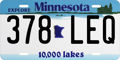 MN license plate 378LEQ