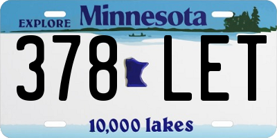 MN license plate 378LET