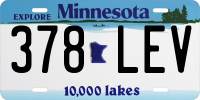 MN license plate 378LEV