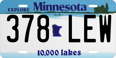 MN license plate 378LEW