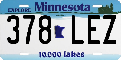 MN license plate 378LEZ