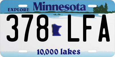 MN license plate 378LFA