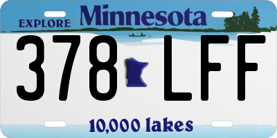 MN license plate 378LFF