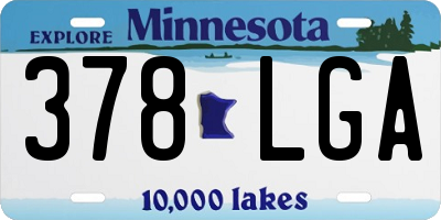 MN license plate 378LGA