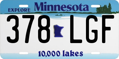 MN license plate 378LGF