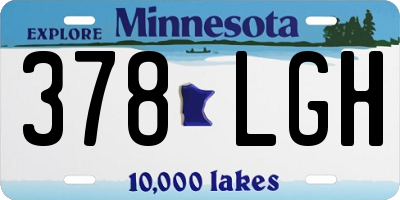 MN license plate 378LGH