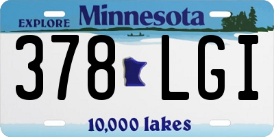 MN license plate 378LGI